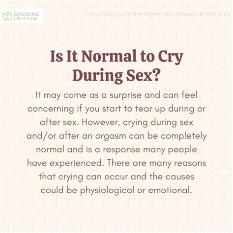 Embracing Intimacy: The Crying Sex Phenomenon