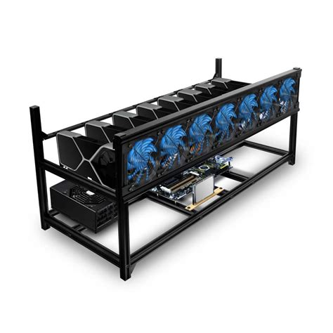 6 GPU Crypto Coin Open Air Mining Server Frame Rig Graphics Case with 7