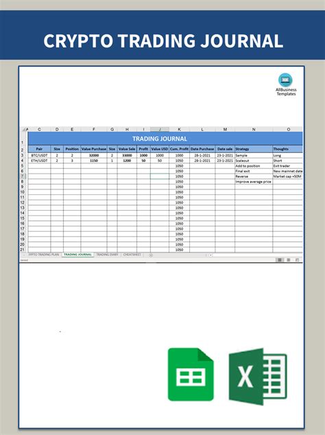 The Crypto Journal Excel For Guys
