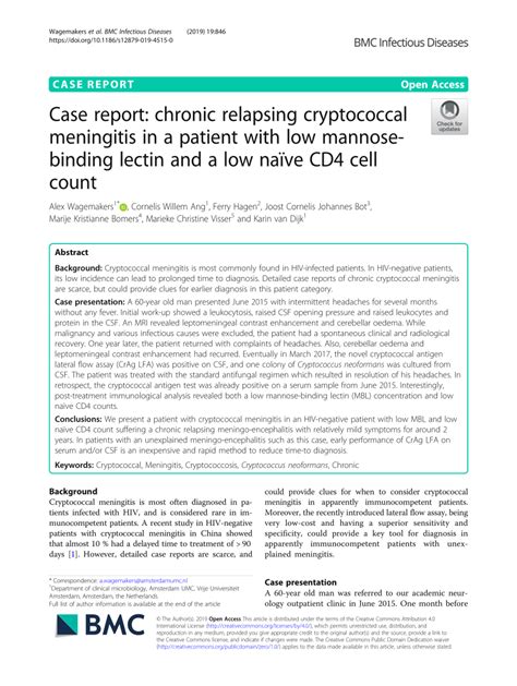 cryptococcal meningitis case study