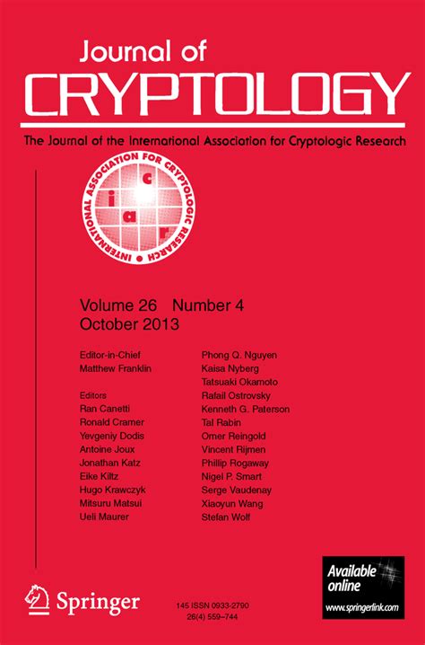 Free Cryptography Journal In Springer For Short Hair