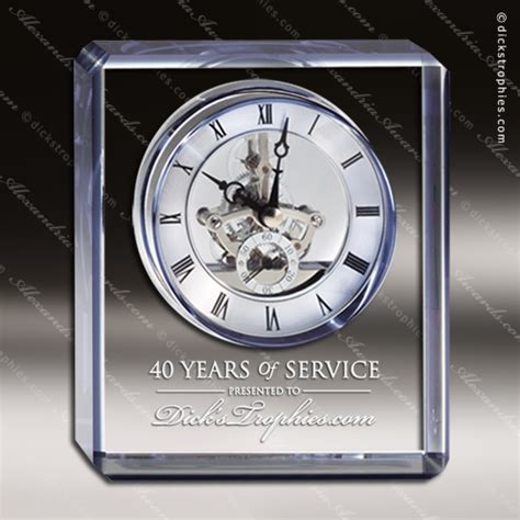 Crystal Desk Clock Engraved