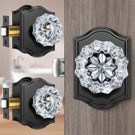 Crystal Door Knobs Pair
