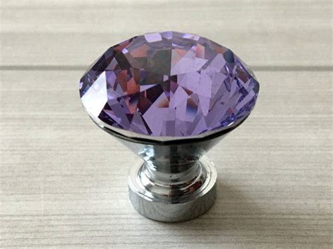 Crystal Dresser Knobs Purple