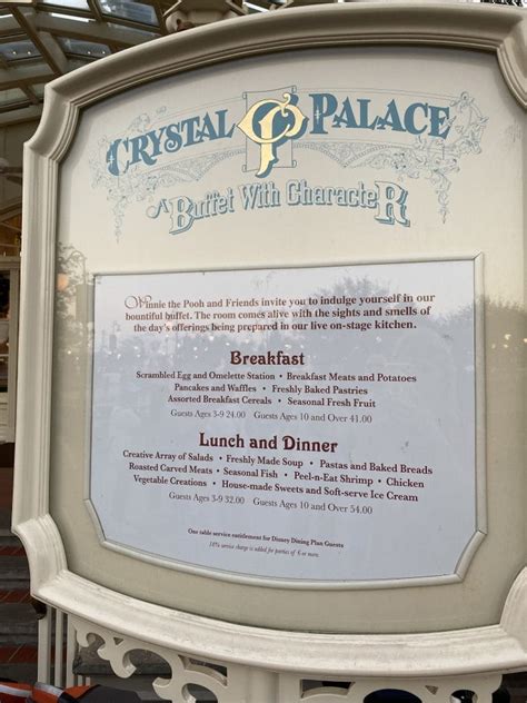 crystal palace disney menu