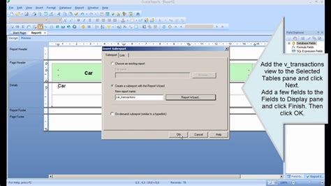 Crystal Reports Insert Page Header