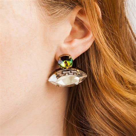 Crystal Stud Statement Earrings