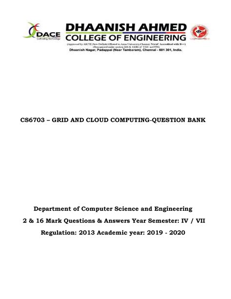Cs6703 Grid And Cloud Computing Previous Year Question Paper