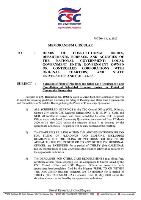 csc memorandum circular no. 41 s. 1996