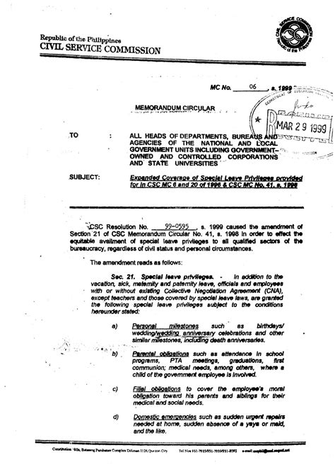 csc memorandum circular no. 6 s. 2002