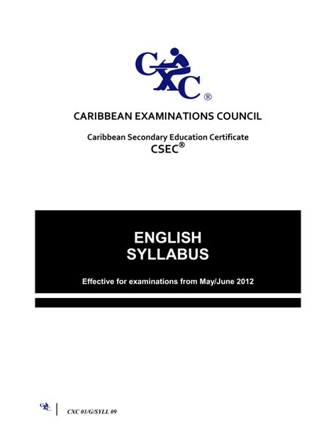 csec english syllabus 2017