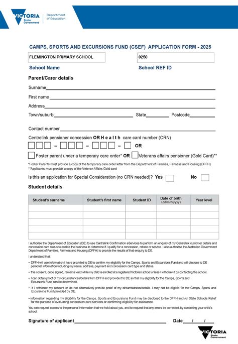 Csef Application Form 2025