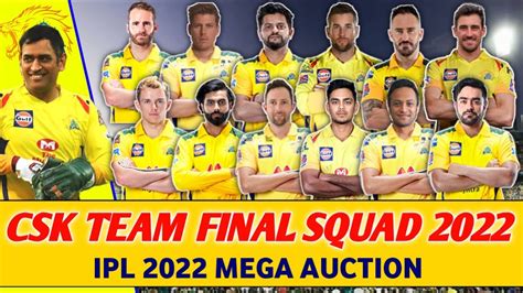 csk players 2022 auction