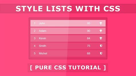 CSS Snippets List Styles CSS Reset