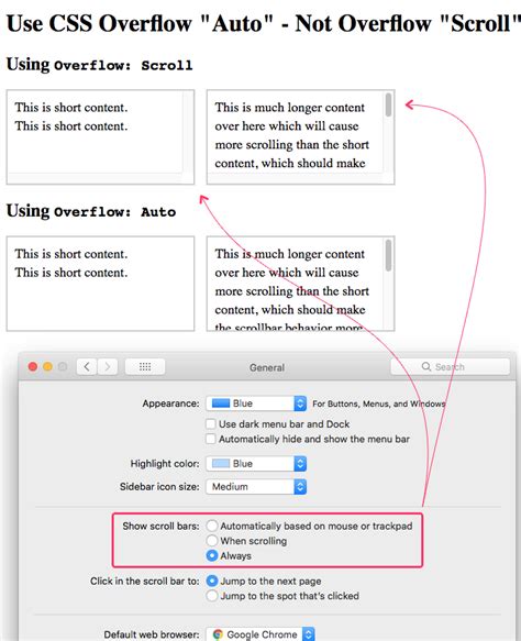 Css Scrollbar When Overflow