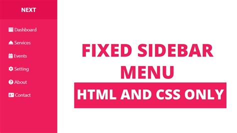 Css Sidebar Menu Fixed