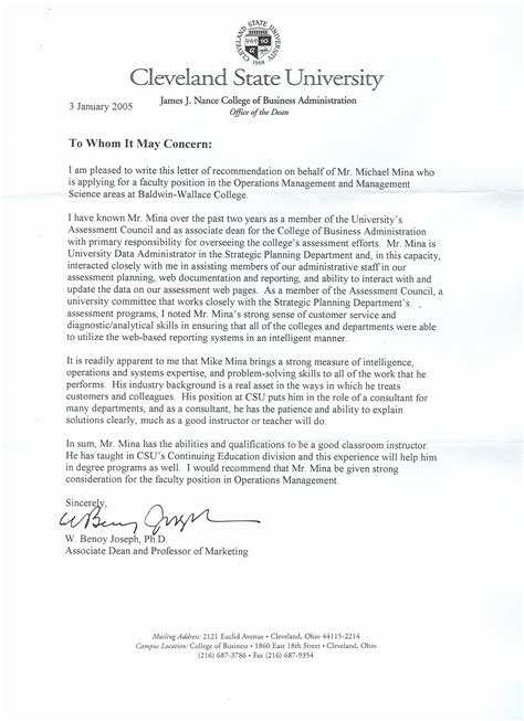 csu letter of recommendation