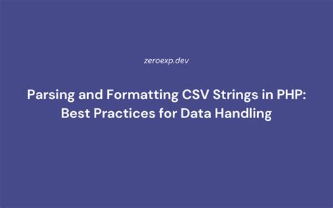 Csv File Handling In Php