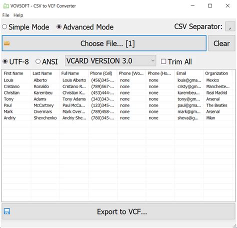csv to vcf free