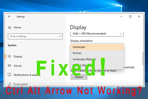 ctrl alt arrow not working excel