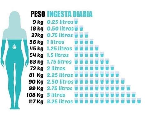 cuanta agua se debe tomar segun el peso