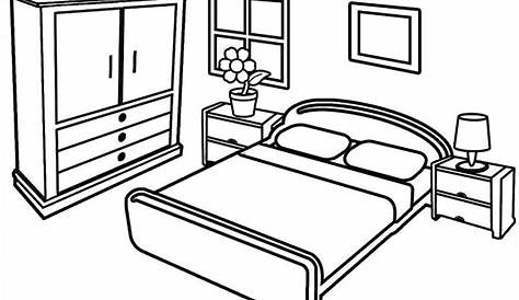 Dormitorio Básico para colorear, imprimir e dibujar –ColoringOnly.Com