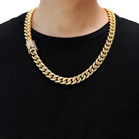 Miami Cuban Link Silver Chain Necklace 10mm Wide