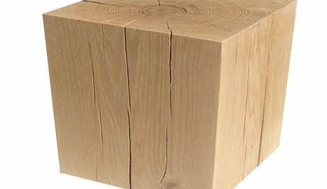 Cube De Bois Brut Chêne Massif L24 X L24 X H45cm Au Meilleur Prix EN