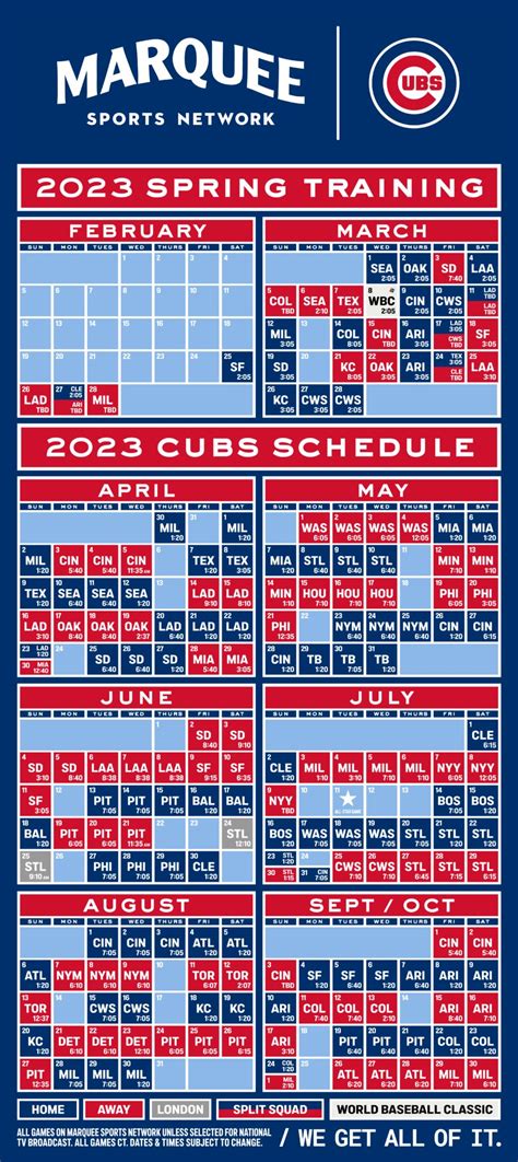 cubs regular season schedule