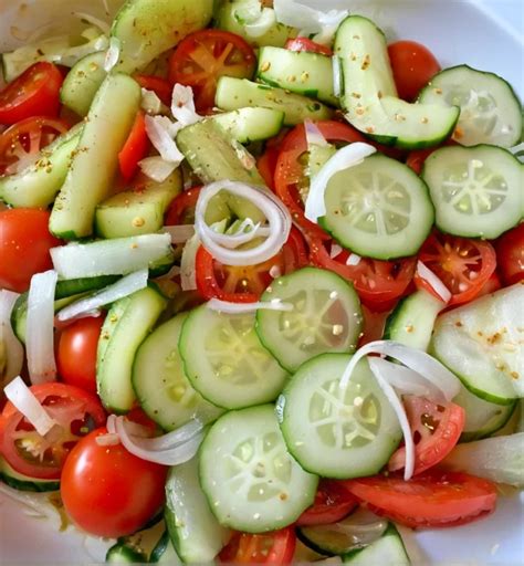 Cucumbers And Onions And Tomatoes
