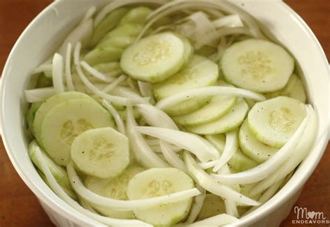 Cucumbers And Onions In Vinegar And Water