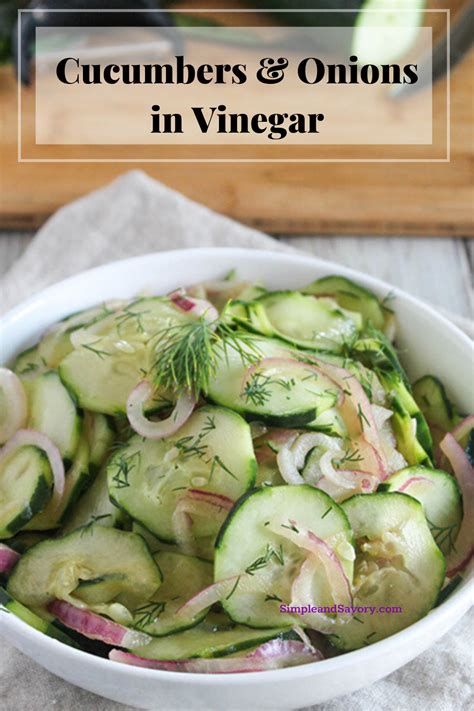 Cucumbers And Onions In White Vinegar