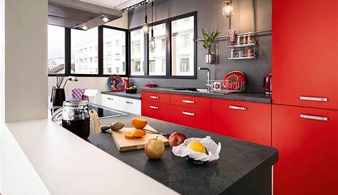 Cuisine Peinture Rouge Mur Livreetvin.fr