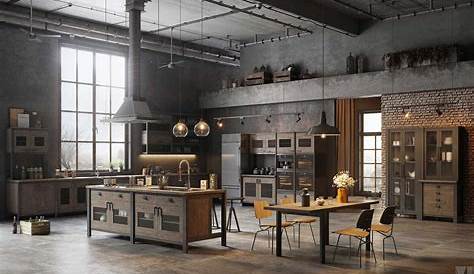 Cuisine Style Loft Industriel Design Idéal Pour Ou Grande