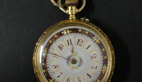 French 18k Yellow Gold Cuivre Ladies Pocket Watch. Lot 0103
