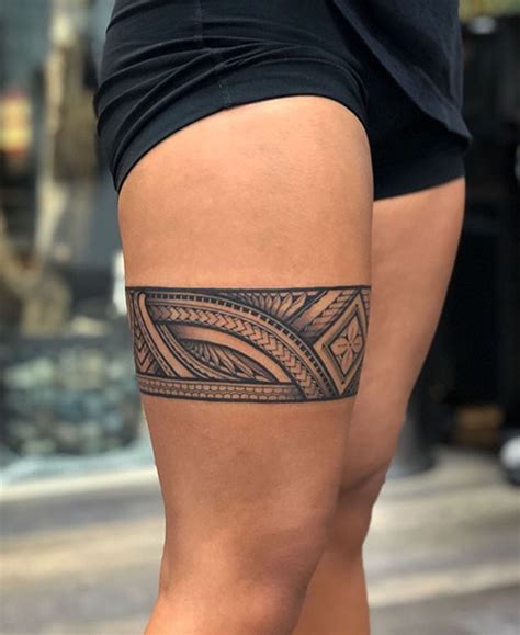 Cultural Symbols Men's Thigh Tattoo Ideas