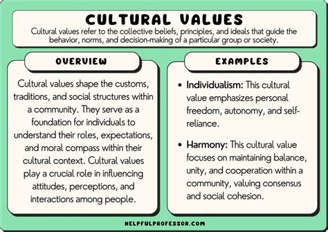 cultural value examples