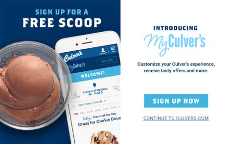 culvers free scoop
