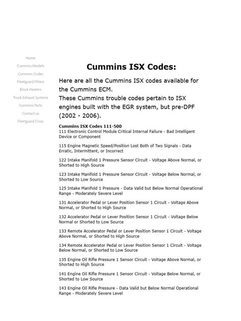 Cummins Ecm Codes