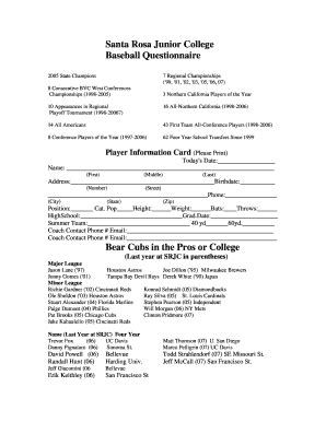 cuny queens college baseball questionnaire