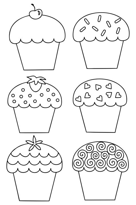 Cupcake Outline Printable