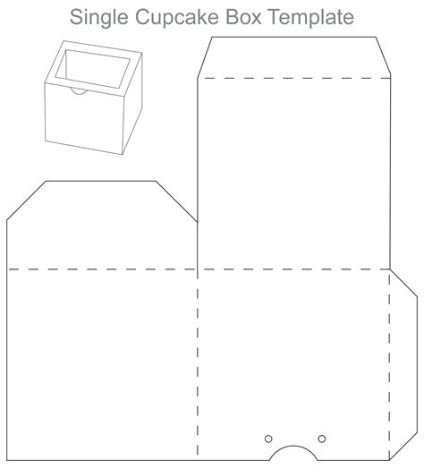 Cupcake Box Blank Template