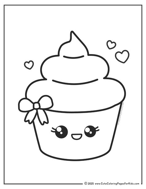 Cupcake Coloring Pages Simple