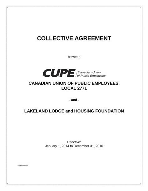 cupe alberta collective agreement