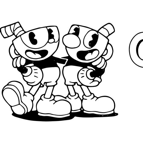 Cuphead coloring pages Print and