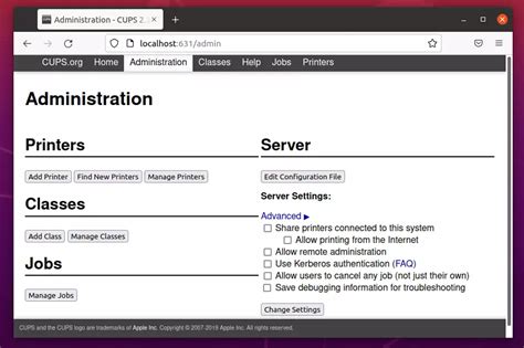 Cups Linux Ubuntu Server