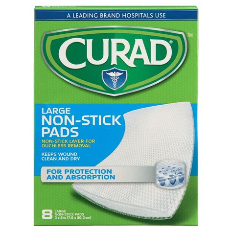 curad non stick pads 3 x 8