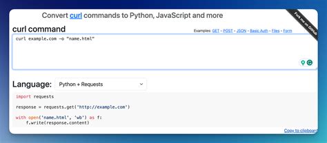 curl command to python