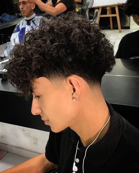 curly low taper fade