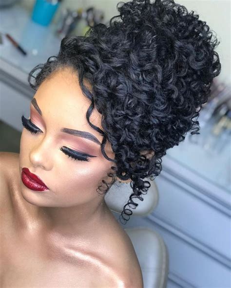  79 Popular Curly Updo Hairstyles For Black Hair With Simple Style